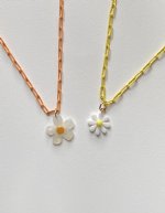 Daisy charm on paperclip chain